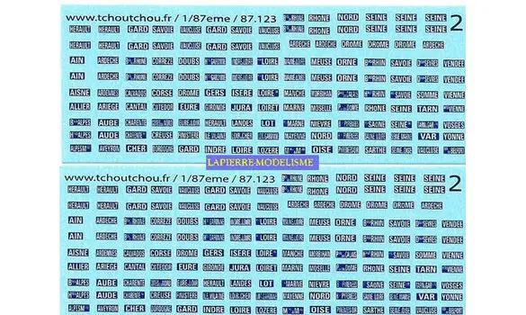 Plaques départementales