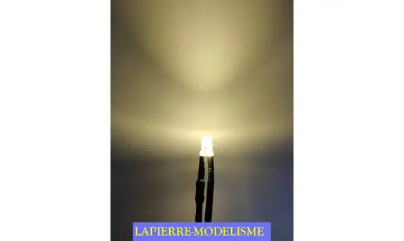 10 LEDs pré-câblées 3mm blanc chaud