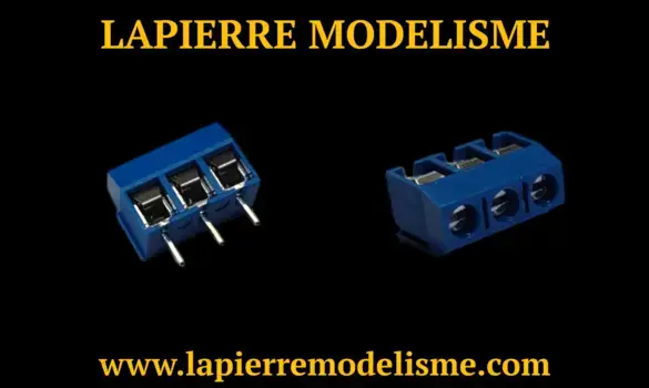 Bornier à vis 3 plots bleu