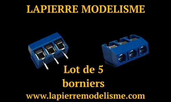5 Borniers à vis 3 plots bleu