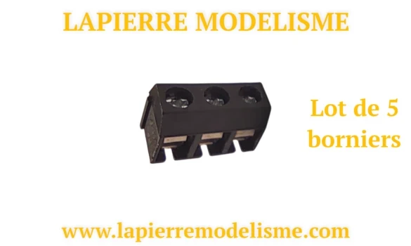 5 Borniers à vis 3 plots noir