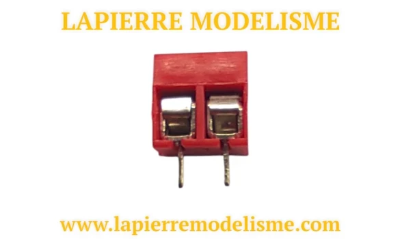 Bornier à vis 2 plots rouge