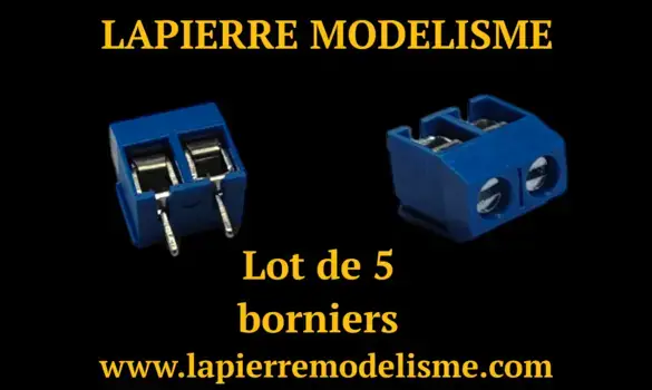 5 Borniers à vis 2 plots bleu