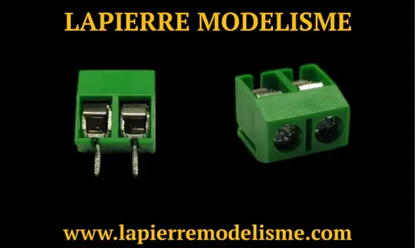 Bornier à vis 2 plots vert