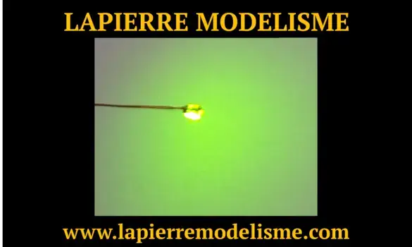 10 LEDs CMS 0603 jaune/vert fil émaillé