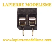 Bornier à vis 2 plots noir