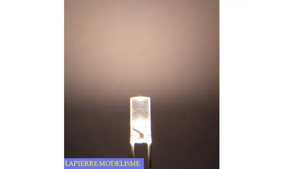 10 LEDs 3mm blanc chaud cylindrique tp