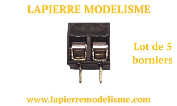 5 borniers à vis 2 plots noir