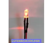 10 LEDs pré-câblées 5mm flamme