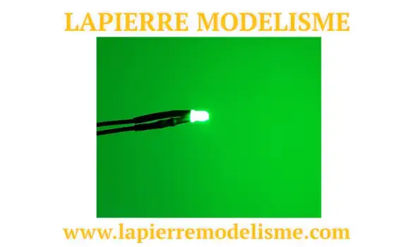 10 LEDs pré-câblées 3mm verte