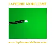 10 LEDs pré-câblées 3mm verte