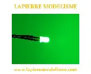 10 LEDs pré-câblées 5mm verte