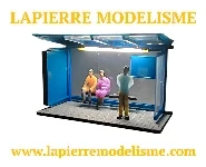 Abris bus bleu éclairé