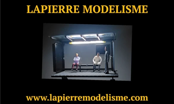 Abris bus noir éclairé